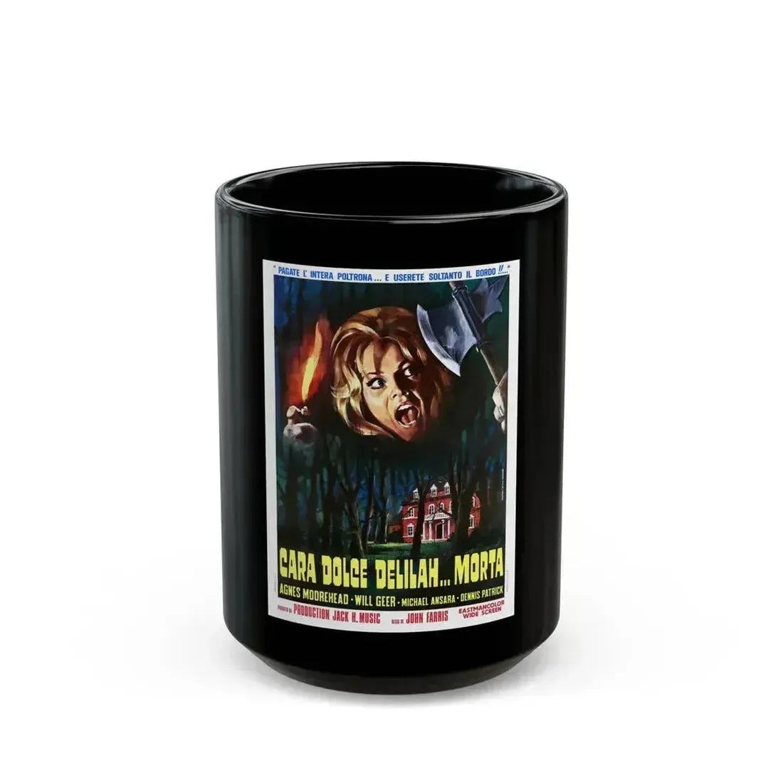 DEAR DEAD DELILAH (ITALIAN) 1972 Movie Poster - Black Coffee Mug 15oz - Go Mug Yourself