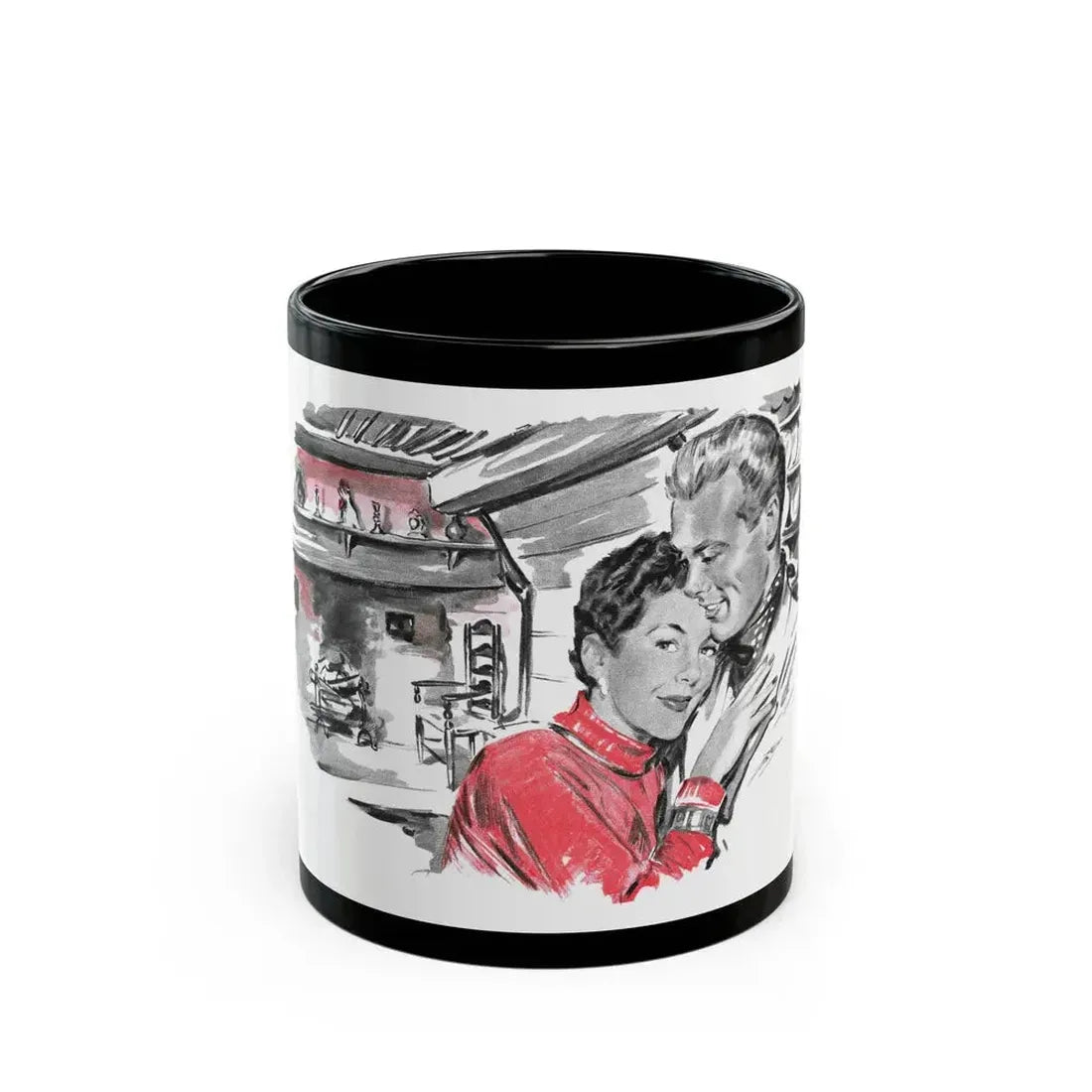 Dear Stranger by Elizabeth Hoy (2), Woman's Illustrated magazine, 1956 - Black Coffee Mug 11oz - Go Mug Yourself