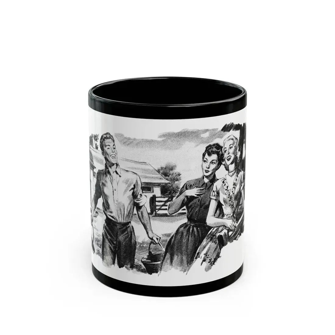 Dear Stranger by Elizabeth Hoy (3), Woman's Illustrated magazine, 1956 - Black Coffee Mug 11oz - Go Mug Yourself