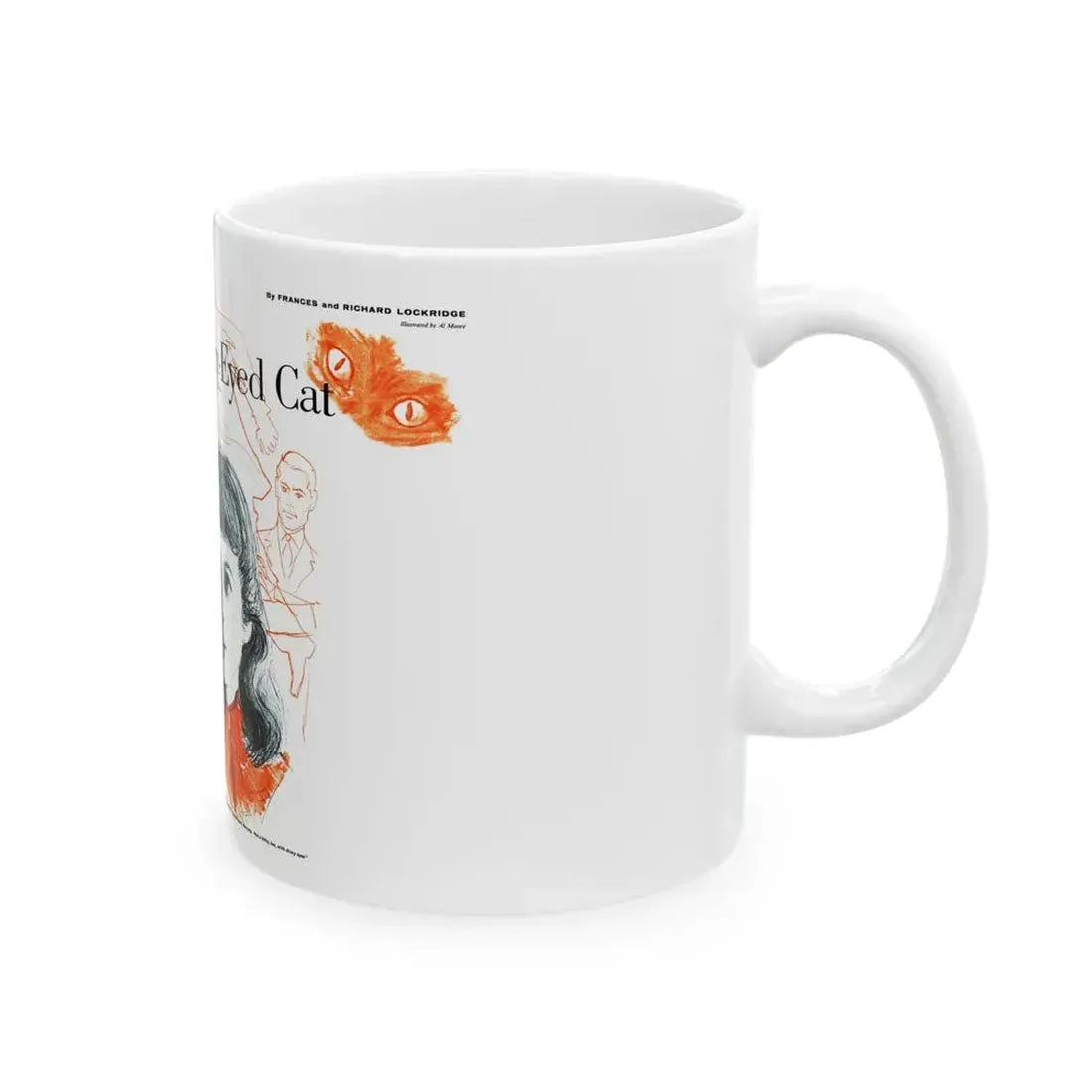 Death and the Fiery-Eyed Cat, This Week Magazine, December 7, 1958 - White Coffee Mug - Go Mug Yourself