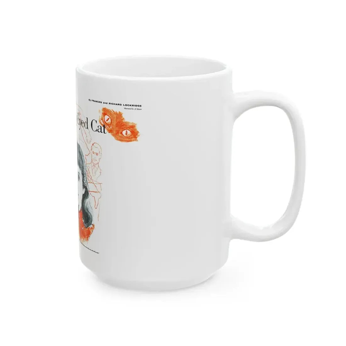 Death and the Fiery-Eyed Cat, This Week Magazine, December 7, 1958 - White Coffee Mug - Go Mug Yourself