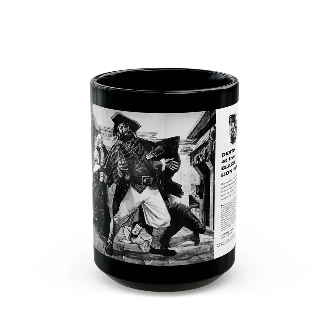 Death at the Black Lion Inn, Adventure, April 1959 - Black Coffee Mug 15oz - Go Mug Yourself