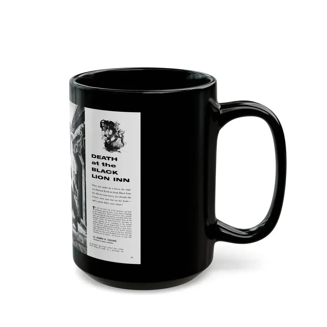 Death at the Black Lion Inn, Adventure, April 1959 - Black Coffee Mug - Go Mug Yourself
