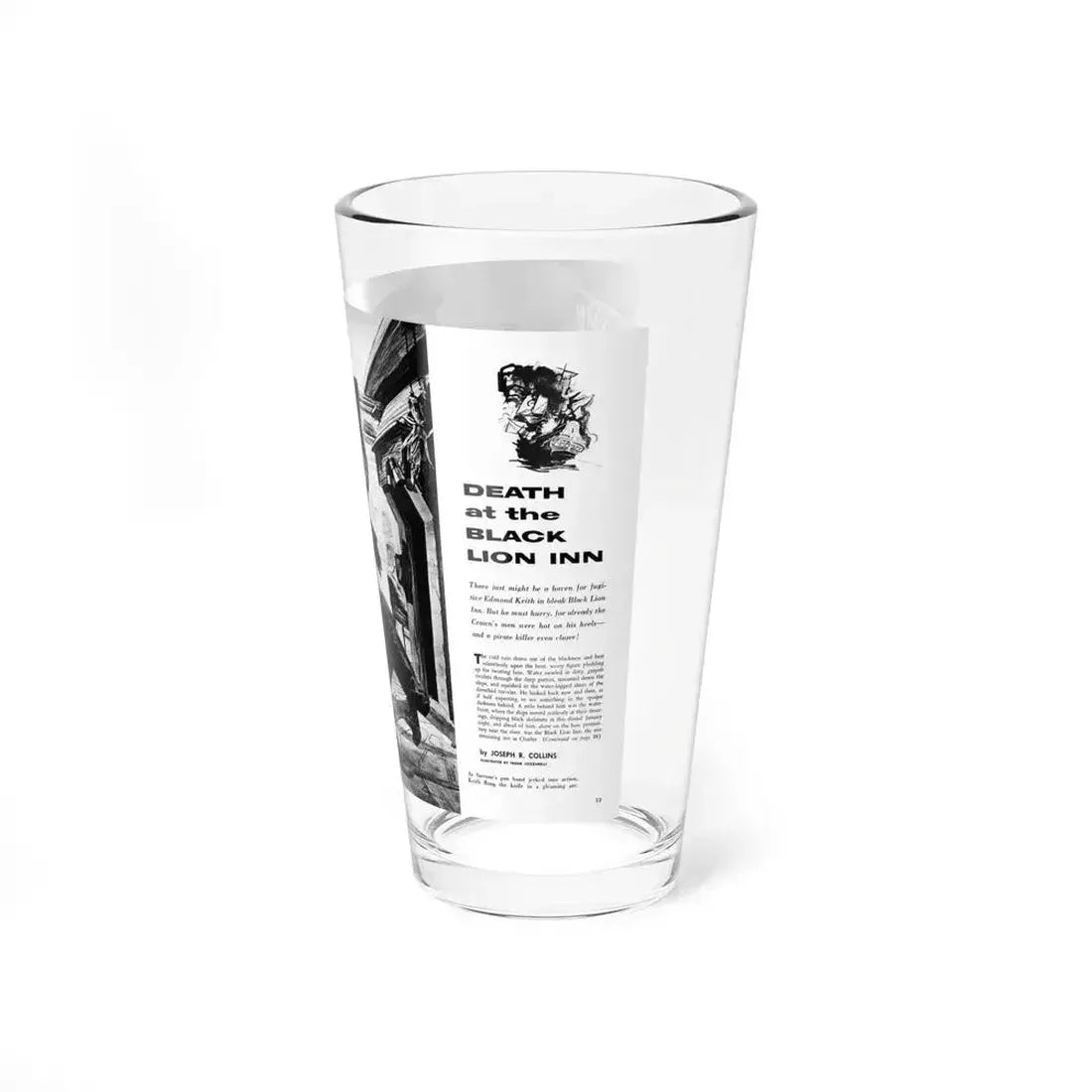Death at the Black Lion Inn, Adventure, April 1959 - Pint Glass 16oz - Go Mug Yourself