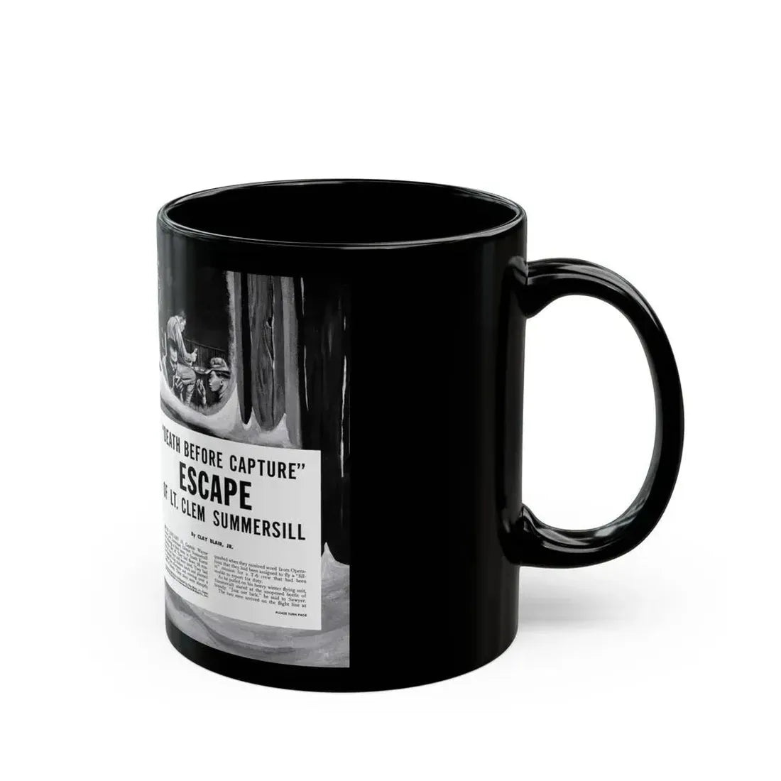 Death Before Capture', Action for Men, May 1960 - Black Coffee Mug - Go Mug Yourself