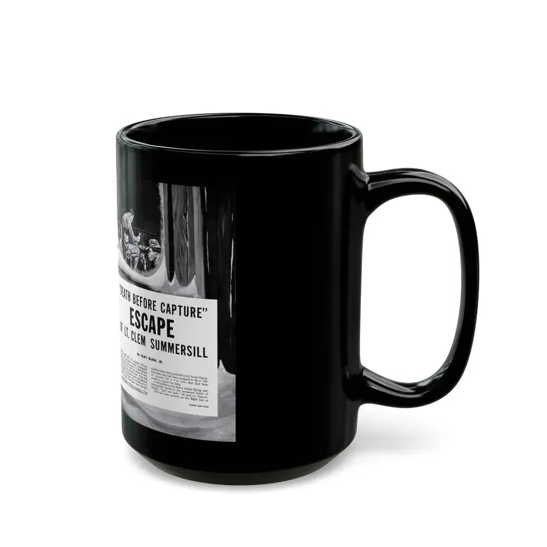Death Before Capture', Action for Men, May 1960 - Black Coffee Mug - Go Mug Yourself