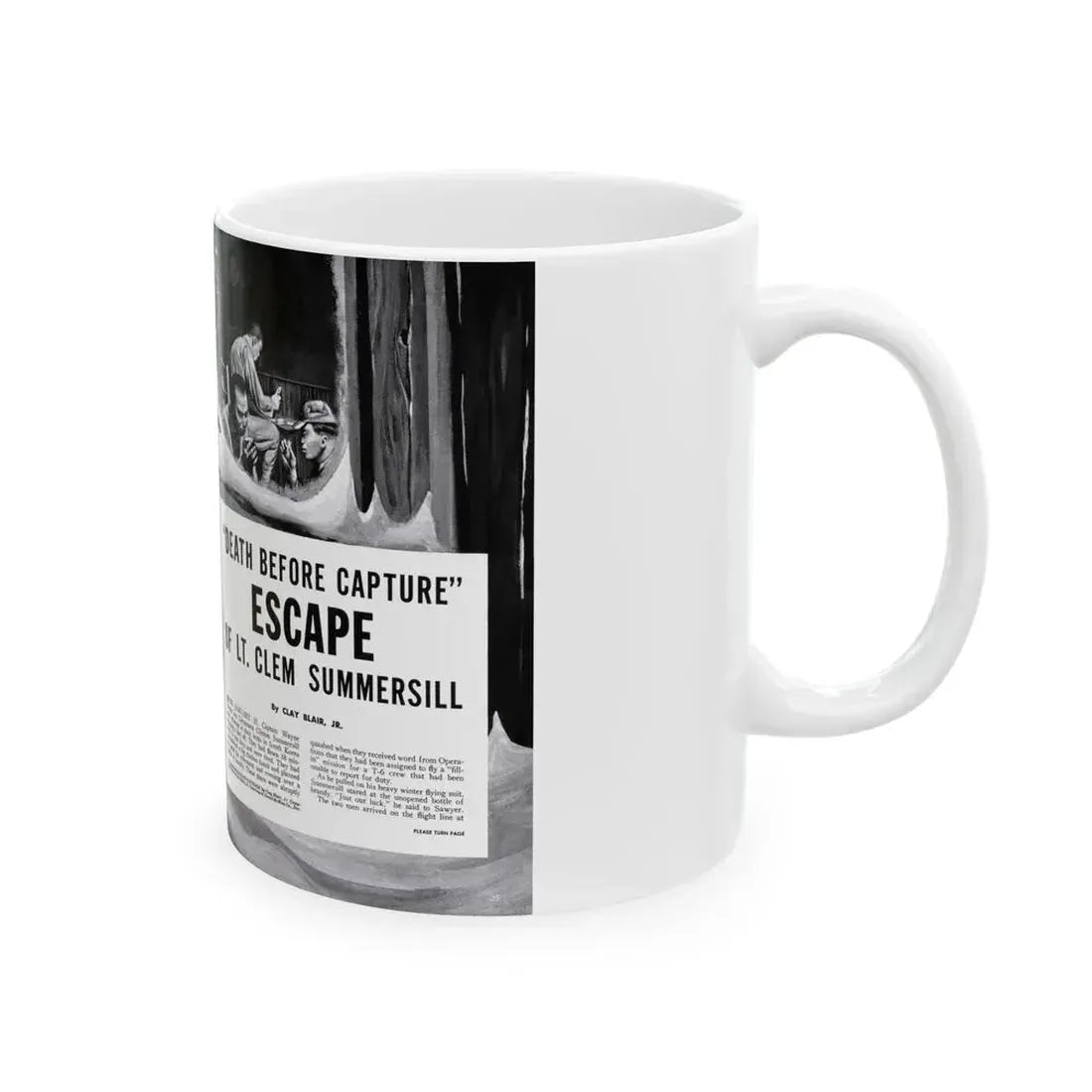 Death Before Capture', Action for Men, May 1960 - White Coffee Mug - Go Mug Yourself