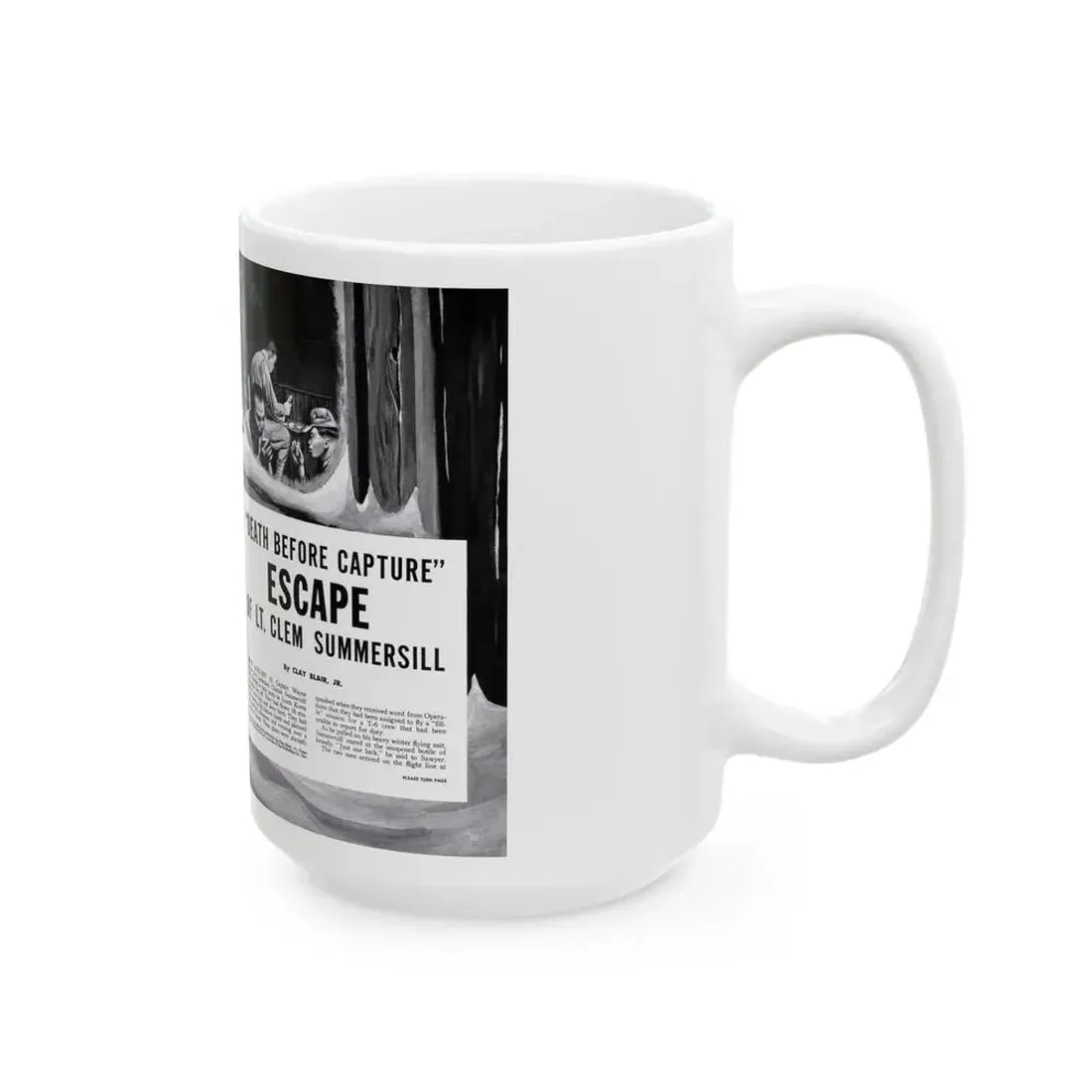 Death Before Capture', Action for Men, May 1960 - White Coffee Mug - Go Mug Yourself