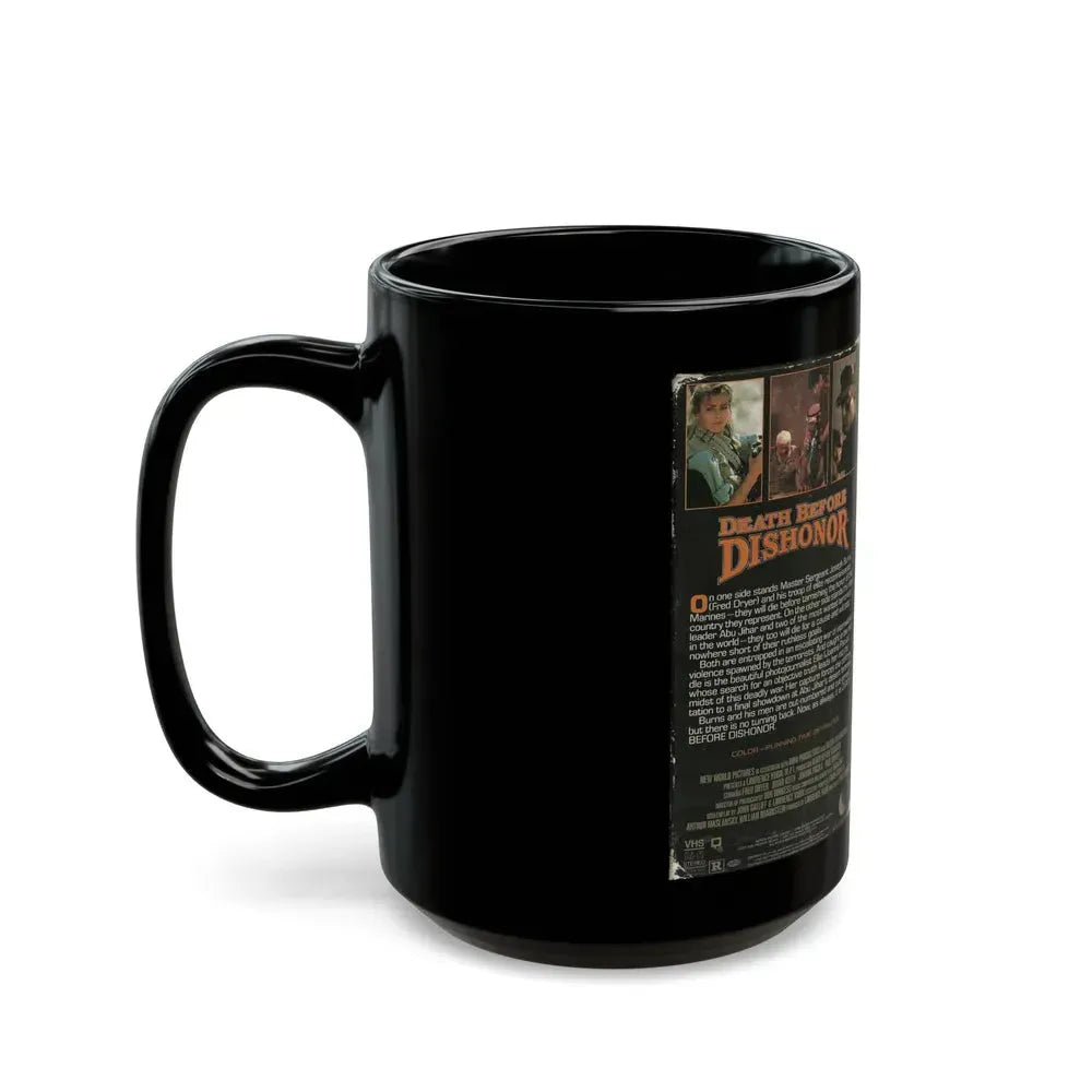 DEATH BEFORE DISHONOR (VHS COVER) - Black Coffee Mug - Go Mug Yourself