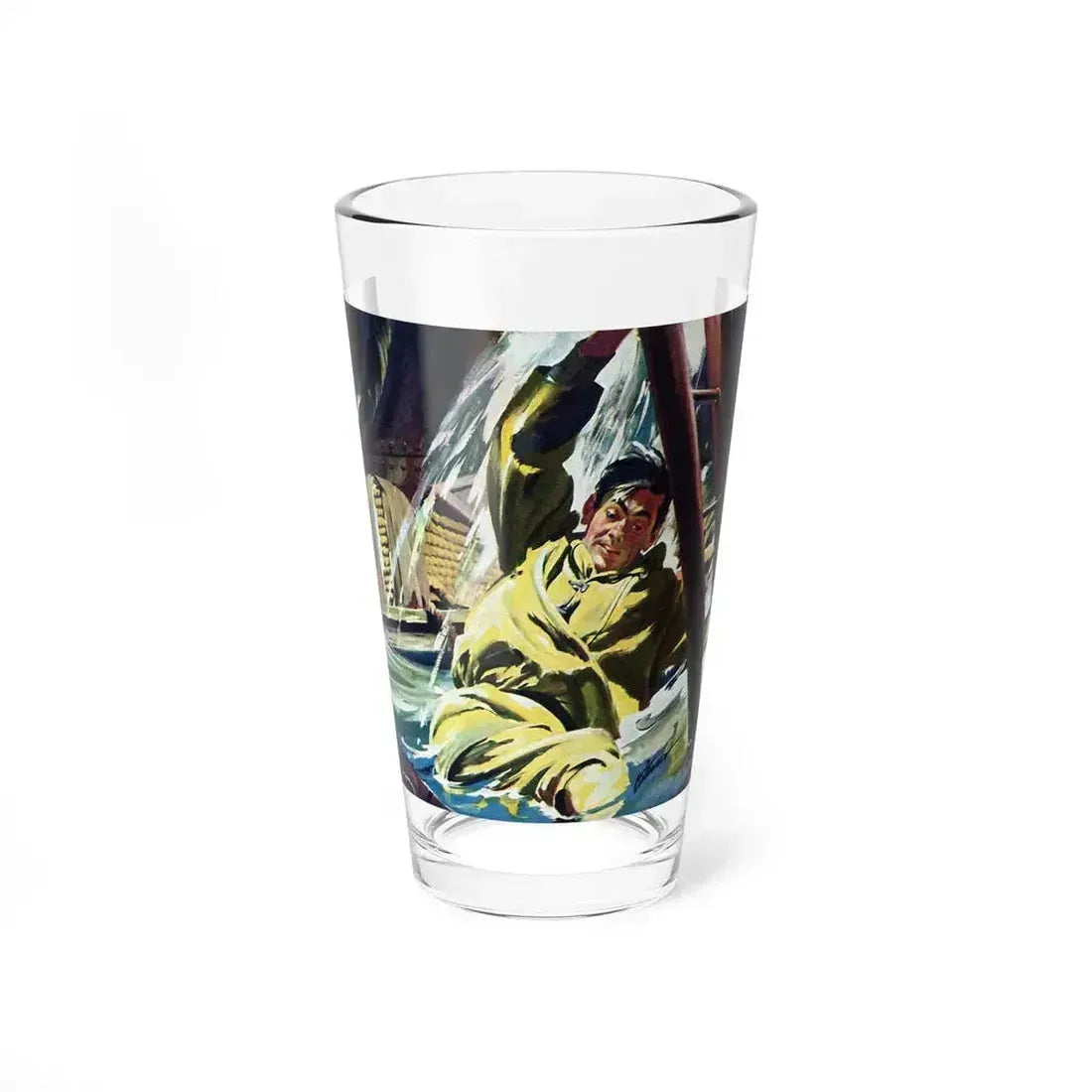 Death Below Decks by Brian Cleeve, The Saturday Evening Post, 1957 - Pint Glass 16oz 16oz - Go Mug Yourself