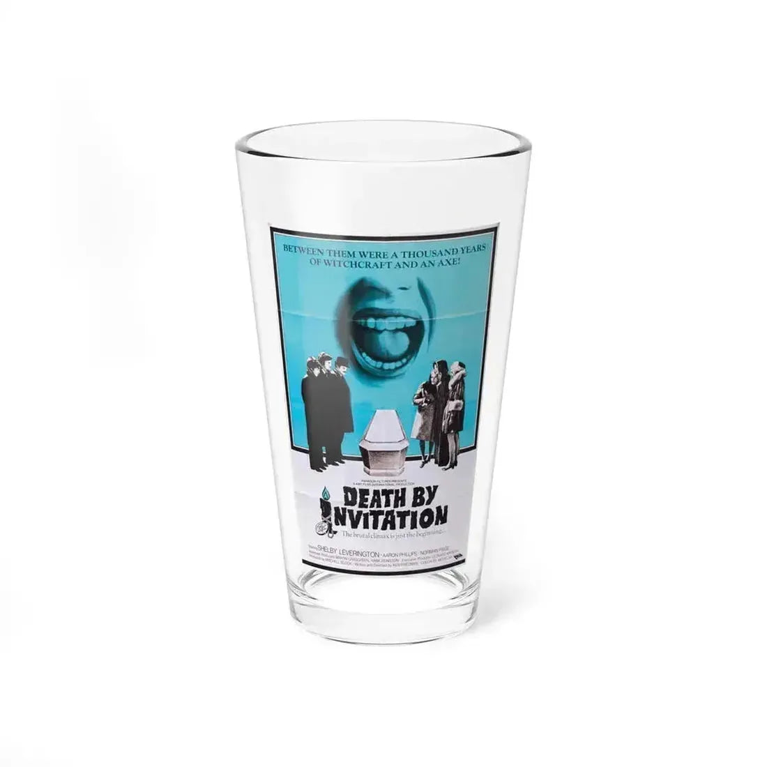 DEATH BY INVITATION 1971 Movie Poster - Pint Glass 16oz 16oz - Go Mug Yourself