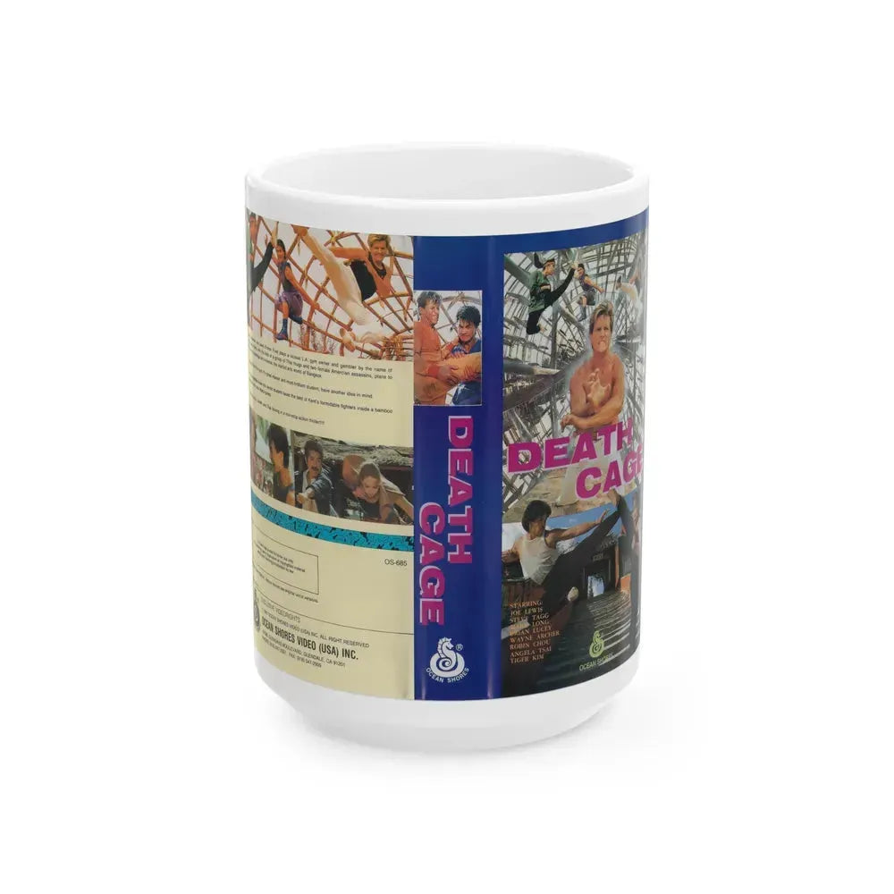 DEATH CAGE (VHS COVER) - White Coffee Mug 15oz - Go Mug Yourself