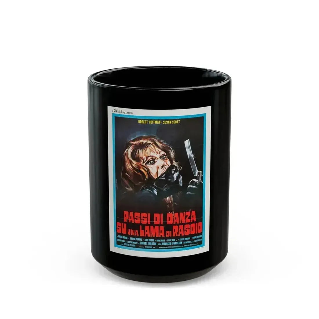 DEATH CARRIES A CANE (ITALIAN) 1973 Movie Poster - Black Coffee Mug 15oz - Go Mug Yourself