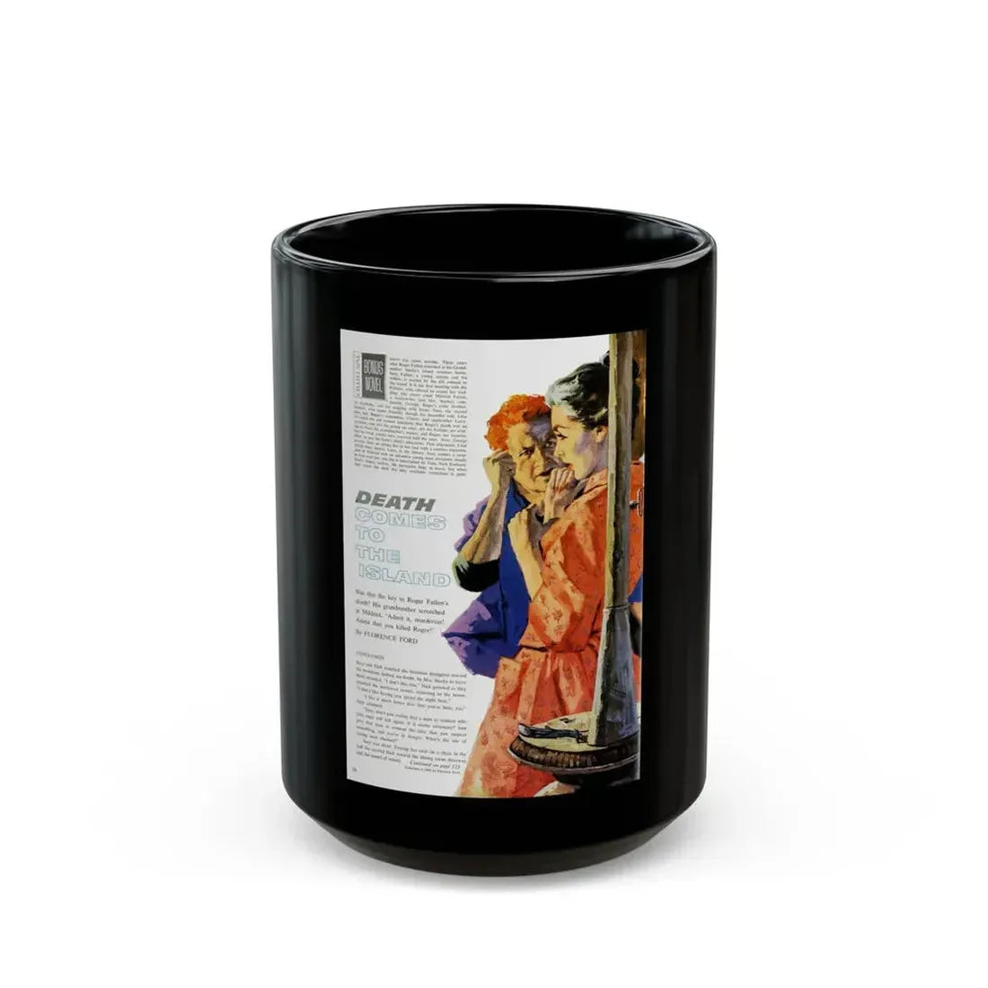 Death Comes To The Island, Chatelaine, September 1960 - Black Coffee Mug 15oz - Go Mug Yourself