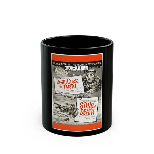 DEATH CURSE OF TARTU + STING OF DEATH 1966 Movie Poster - Black Coffee Mug 11oz - Go Mug Yourself