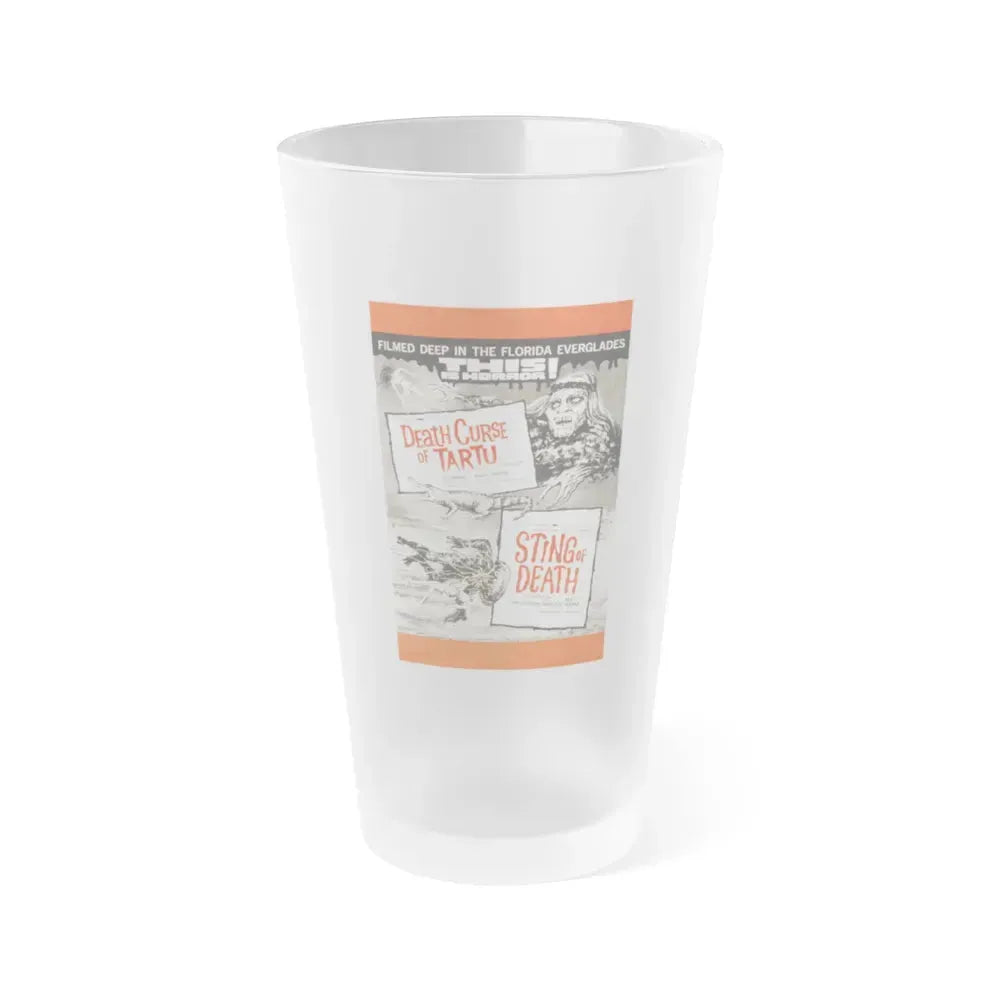 DEATH CURSE OF TARTU + STING OF DEATH 1966 Movie Poster - Frosted Pint Glass 16oz 16oz Frosted - Go Mug Yourself