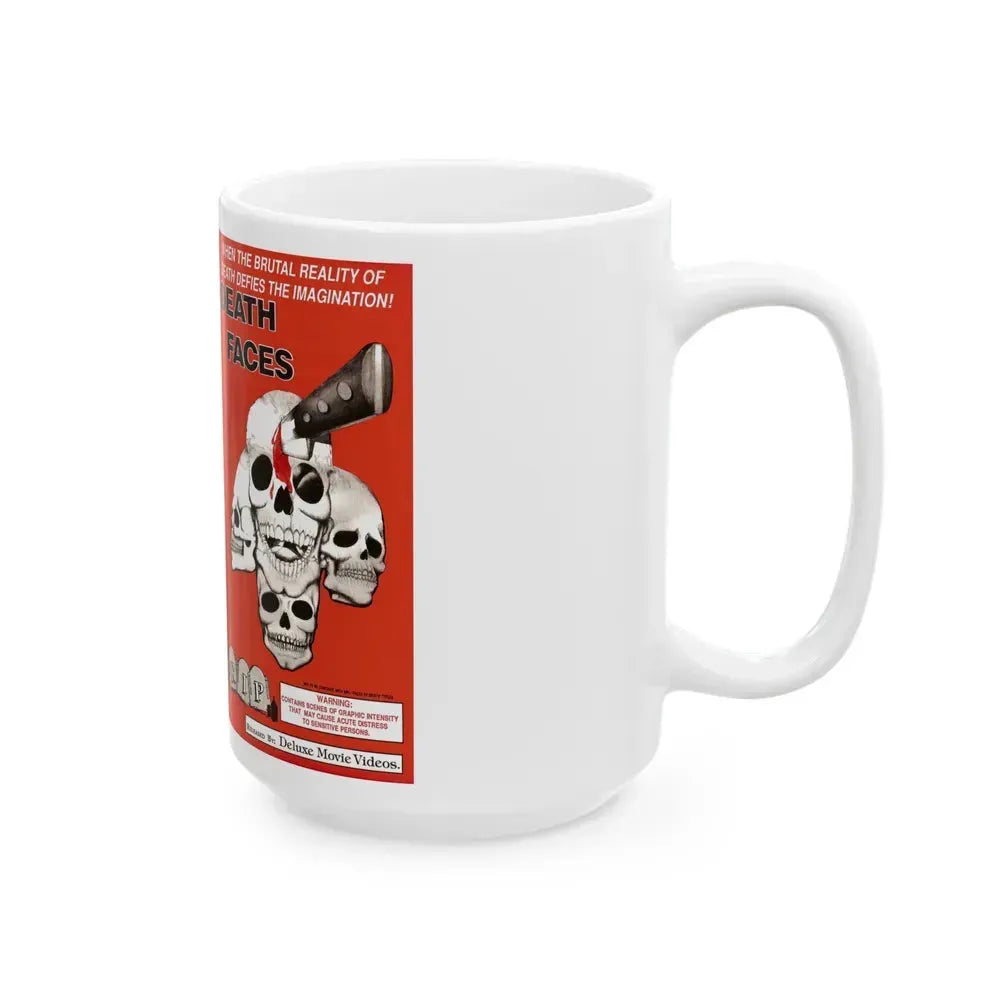 DEATH FACES (VHS COVER) - White Coffee Mug - Go Mug Yourself
