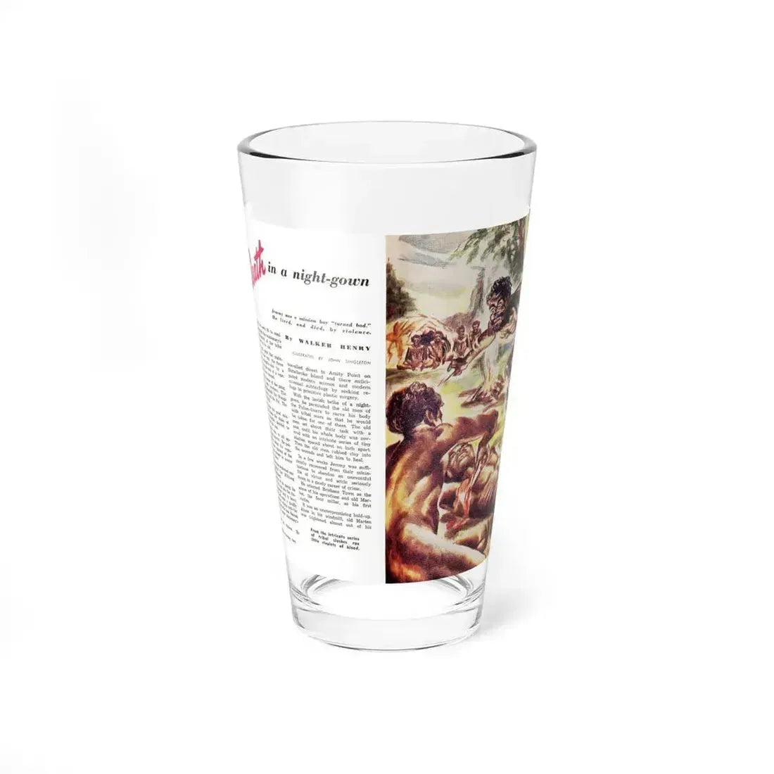 Death in a night-gown, Man Junior, November 1949 - Pint Glass 16oz 16oz - Go Mug Yourself