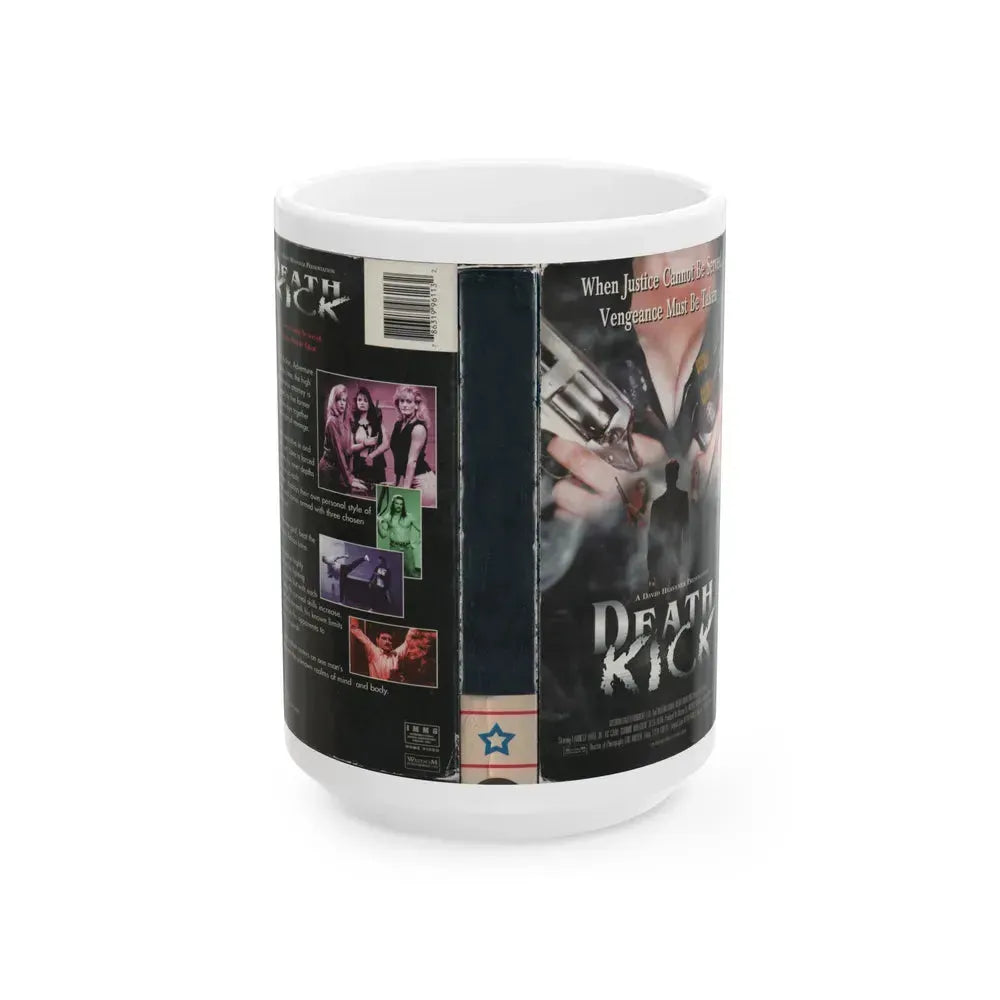 DEATH KICK (VHS COVER) - White Coffee Mug 15oz - Go Mug Yourself