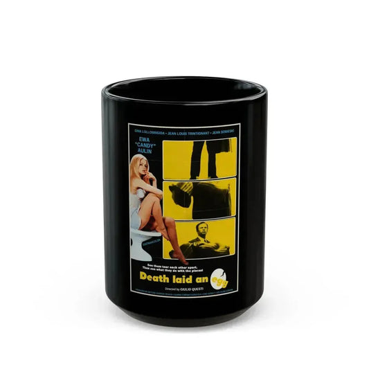 DEATH LAID AN EGG 1968 Movie Poster - Black Coffee Mug 15oz - Go Mug Yourself