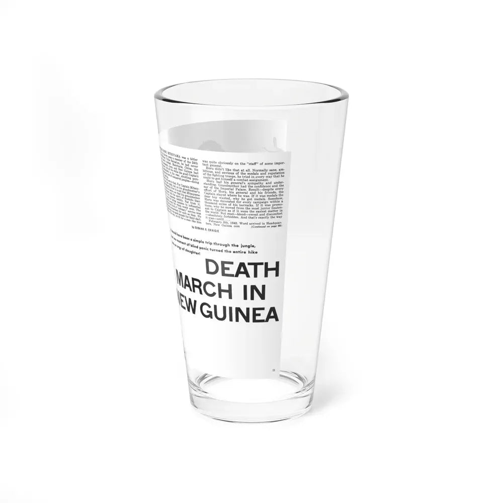 Death March In New Guinea, Man's Adventure, December 1964 - Pint Glass 16oz - Go Mug Yourself