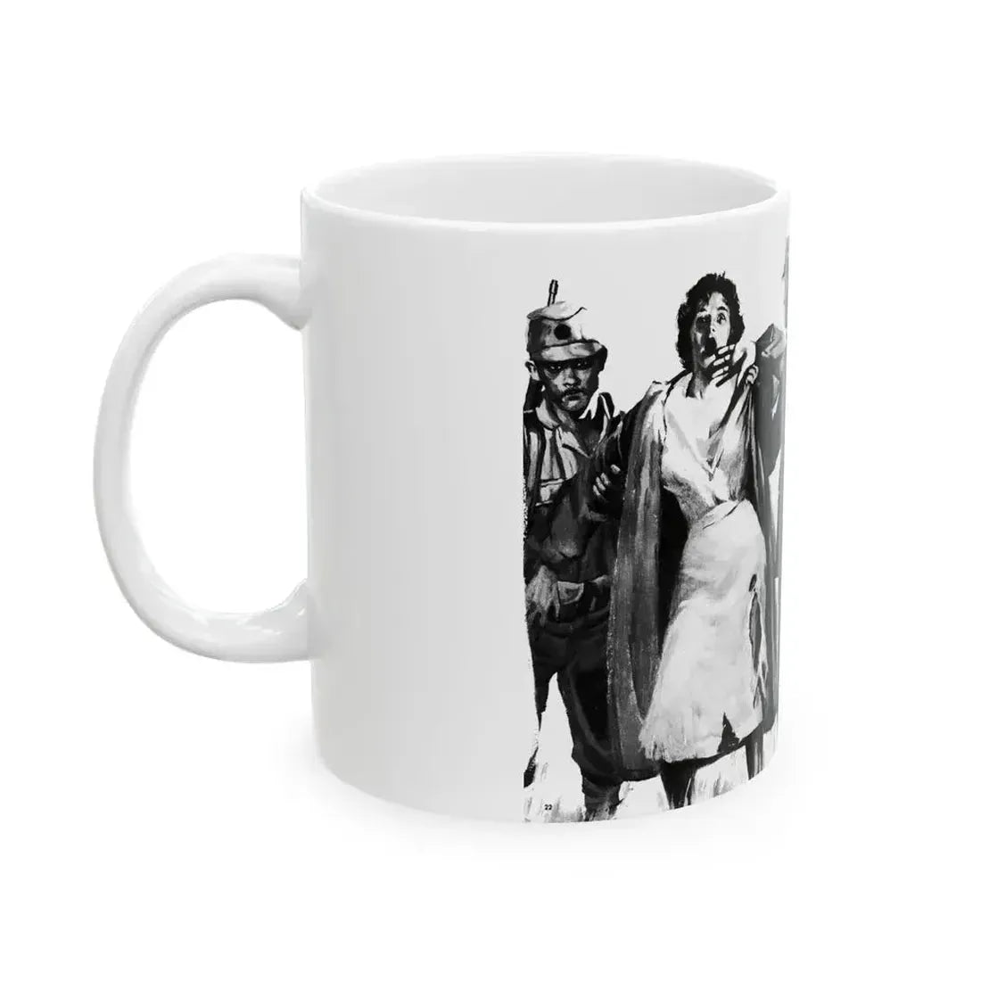 Death March In New Guinea, Man's Adventure, December 1964 - White Coffee Mug - Go Mug Yourself