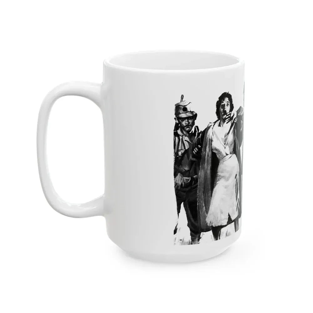 Death March In New Guinea, Man's Adventure, December 1964 - White Coffee Mug - Go Mug Yourself