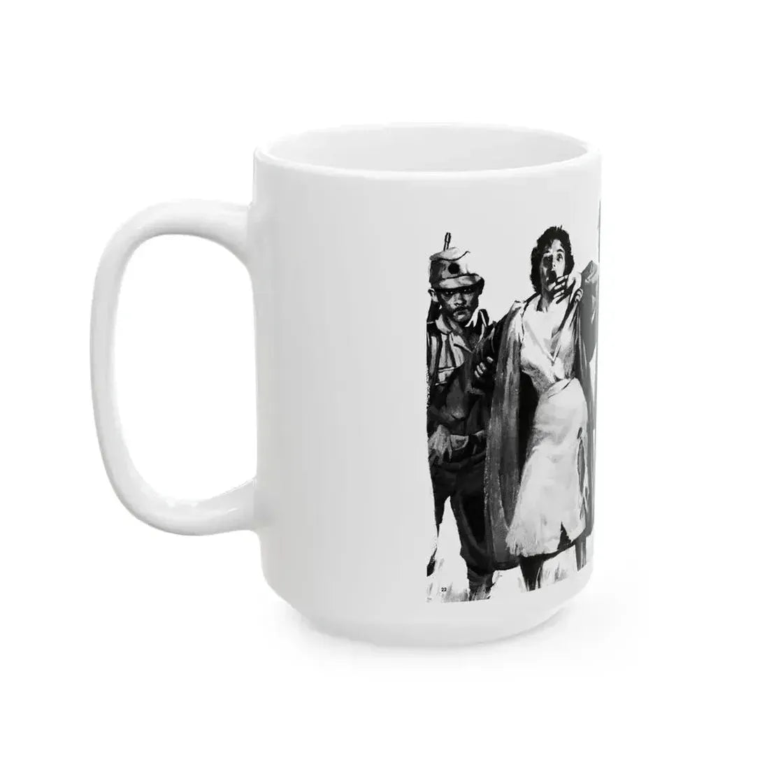 Death March In New Guinea, Man's Adventure, December 1964 - White Coffee Mug - Go Mug Yourself