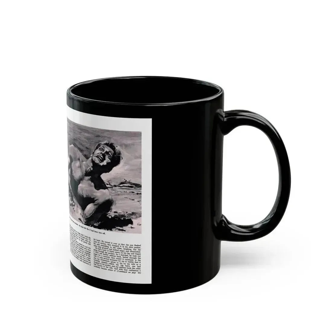 Death of an Israeli Patrol, Male magazine, September 1956 - Black Coffee Mug - Go Mug Yourself