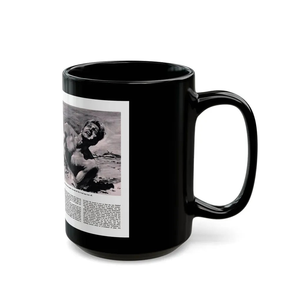 Death of an Israeli Patrol, Male magazine, September 1956 - Black Coffee Mug - Go Mug Yourself
