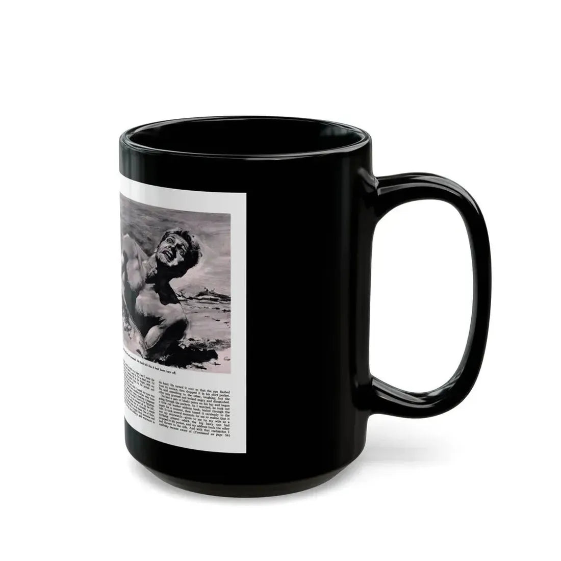 Death of an Israeli Patrol, Male magazine, September 1956 - Black Coffee Mug - Go Mug Yourself