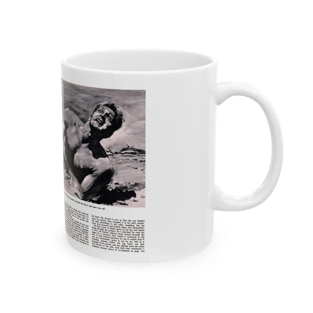 Death of an Israeli Patrol, Male magazine, September 1956 - White Coffee Mug - Go Mug Yourself
