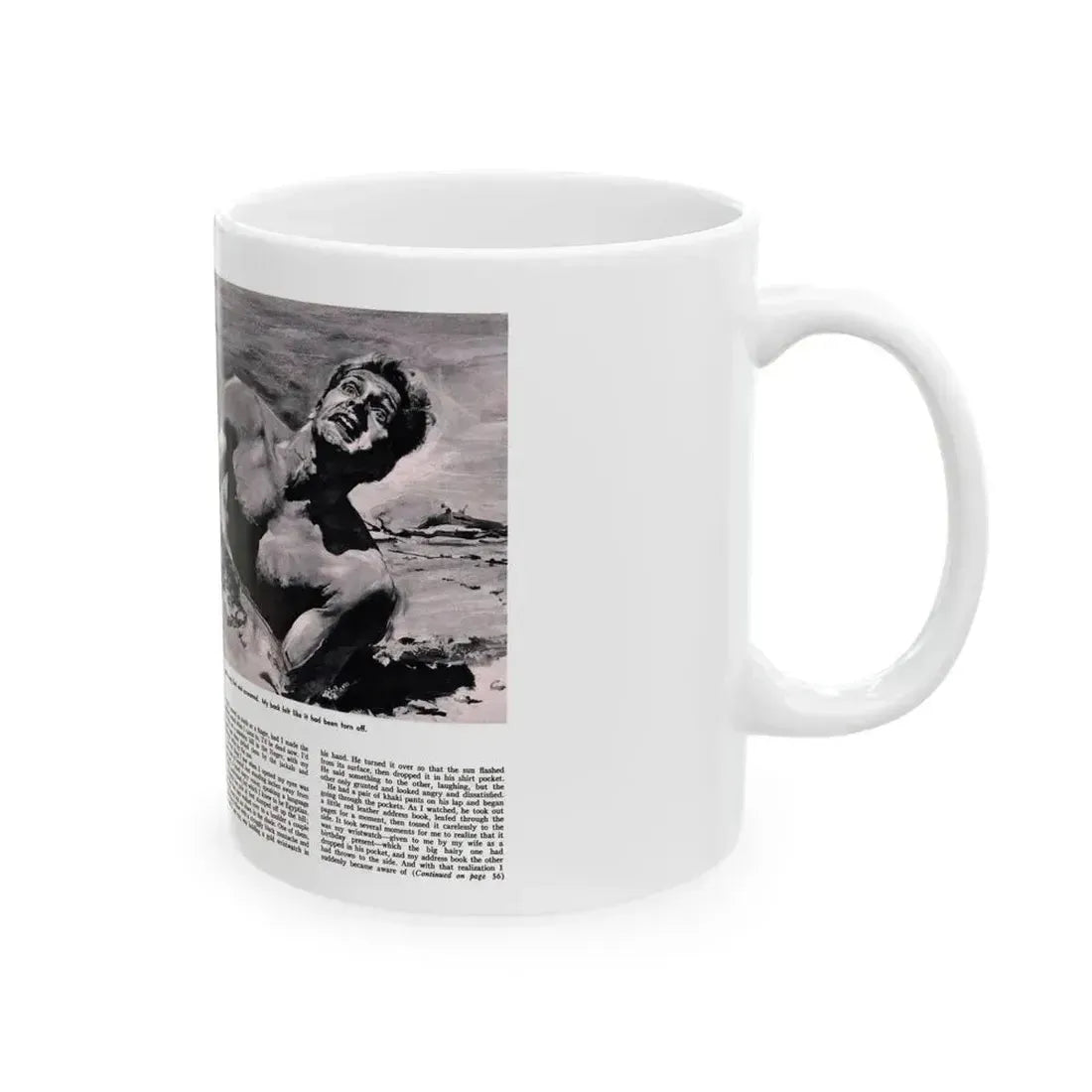 Death of an Israeli Patrol, Male magazine, September 1956 - White Coffee Mug - Go Mug Yourself