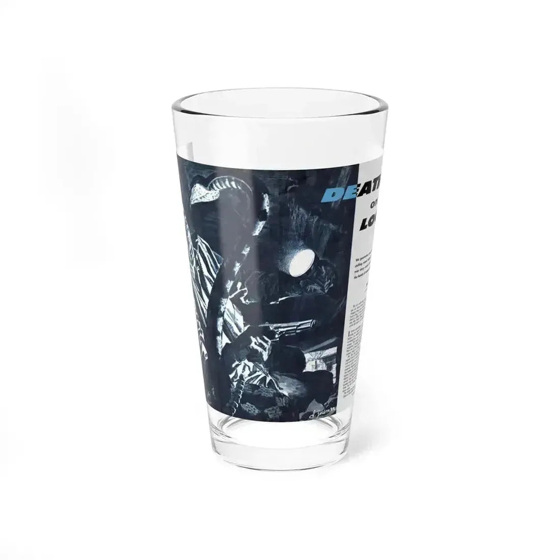 Death on the Loose, Bluebook for Men, February 1961 - Pint Glass 16oz 16oz - Go Mug Yourself