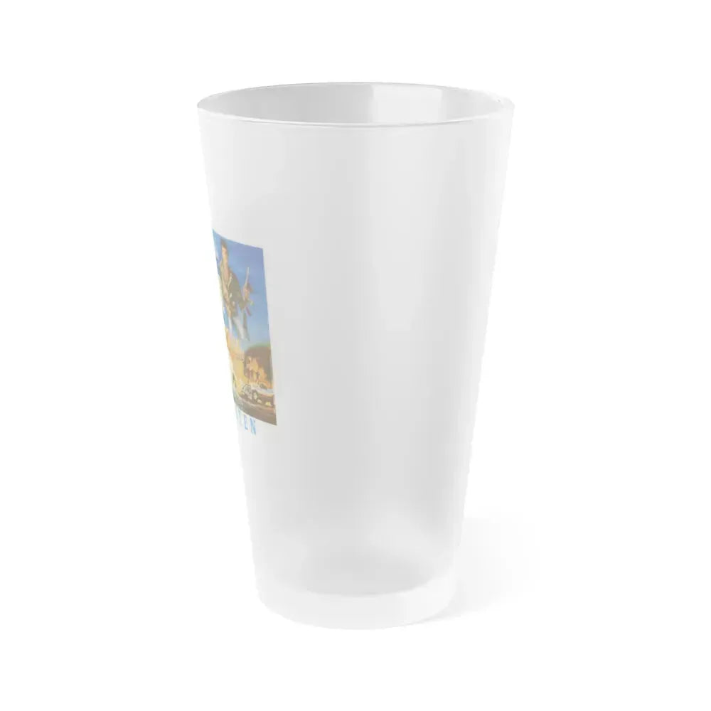 DEATH RACE 2000 (BELGIAN) 1975 Movie Poster - Frosted Pint Glass 16oz - Go Mug Yourself