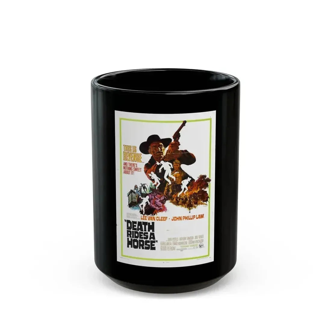 DEATH RIDES A HORSE 1967 Movie Poster - Black Coffee Mug 15oz - Go Mug Yourself
