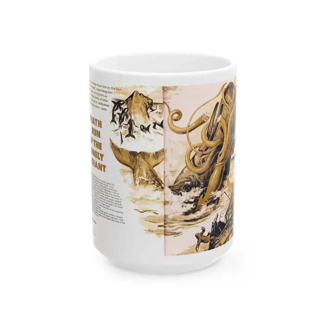 Death Run of the Lonely Giant, Adam magazine, July 1976 - White Coffee Mug 15oz - Go Mug Yourself