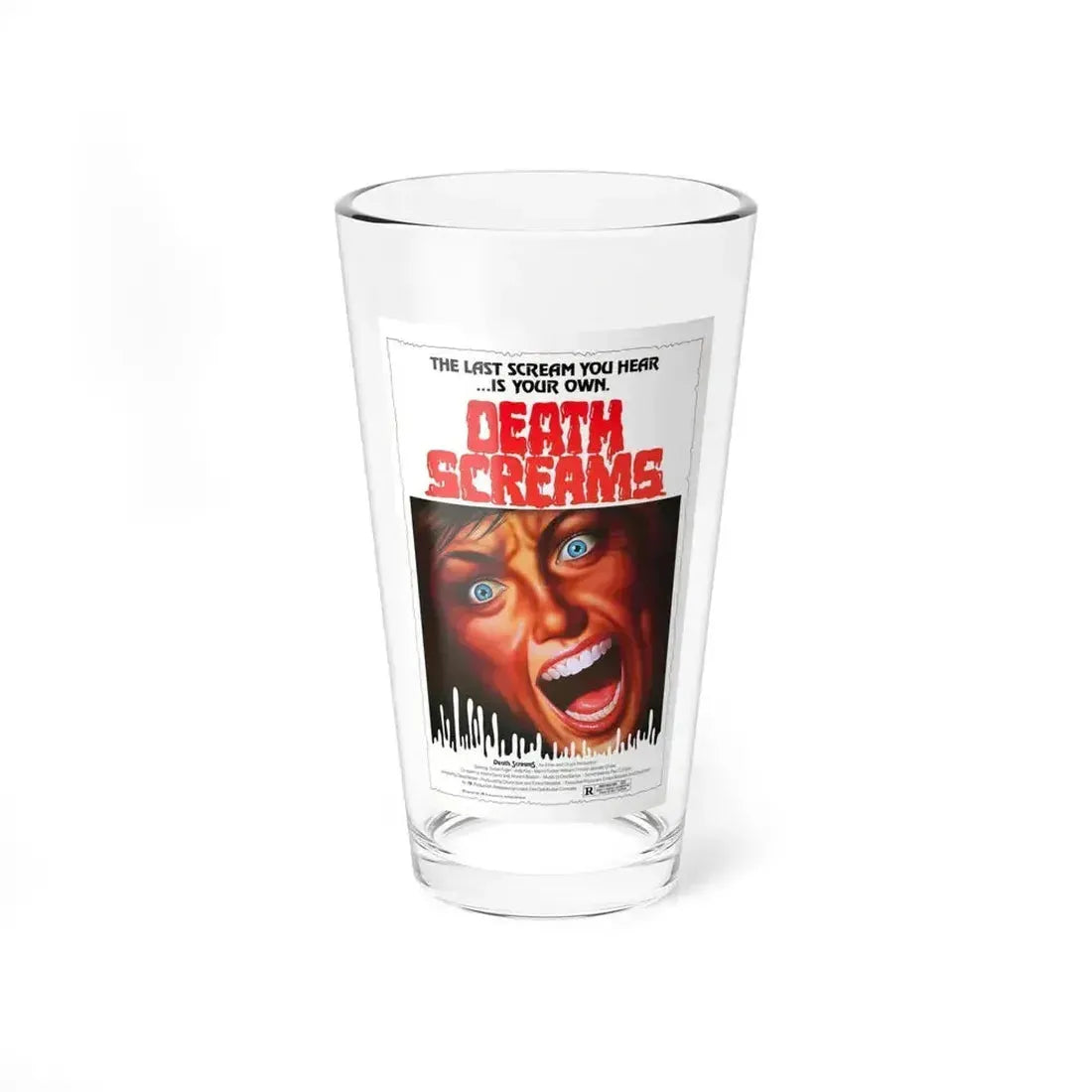 DEATH SCREAMS (HOUSE OF DEATH) 1982 Movie Poster - Pint Glass 16oz 16oz - Go Mug Yourself