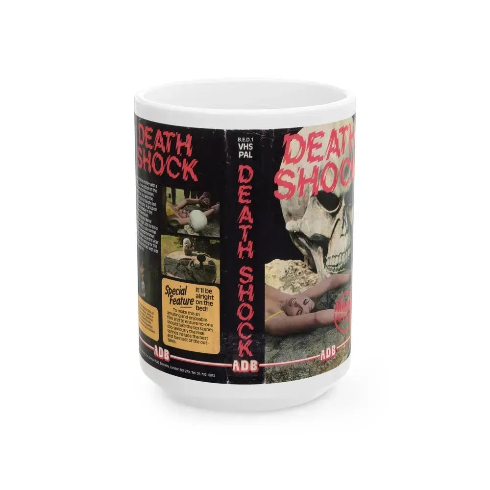 DEATH SHOCK VERSION 2 (VHS COVER) - White Coffee Mug 15oz - Go Mug Yourself
