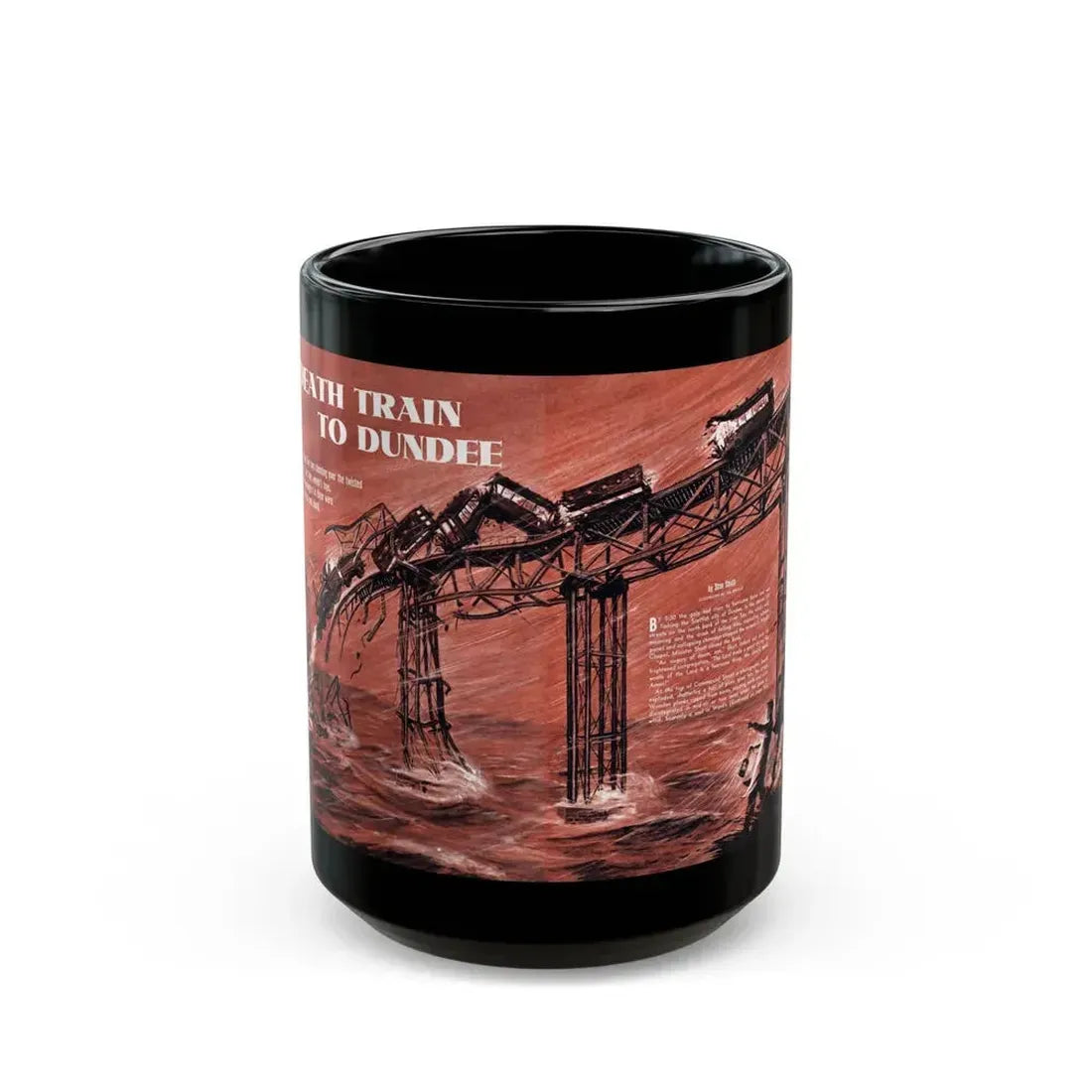 Death Train to Dundee, Stag magazine, November 1957 - Black Coffee Mug 15oz - Go Mug Yourself