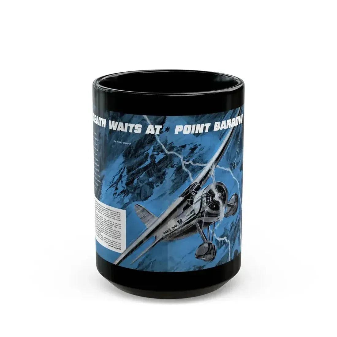 Death Waits at Point Barrow, Man's Magazine, November 1959 - Black Coffee Mug 15oz - Go Mug Yourself