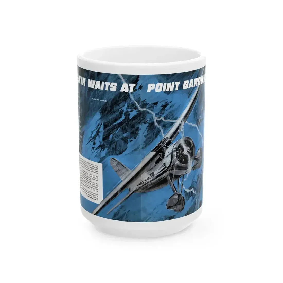 Death Waits at Point Barrow, Man's Magazine, November 1959 - White Coffee Mug 15oz - Go Mug Yourself