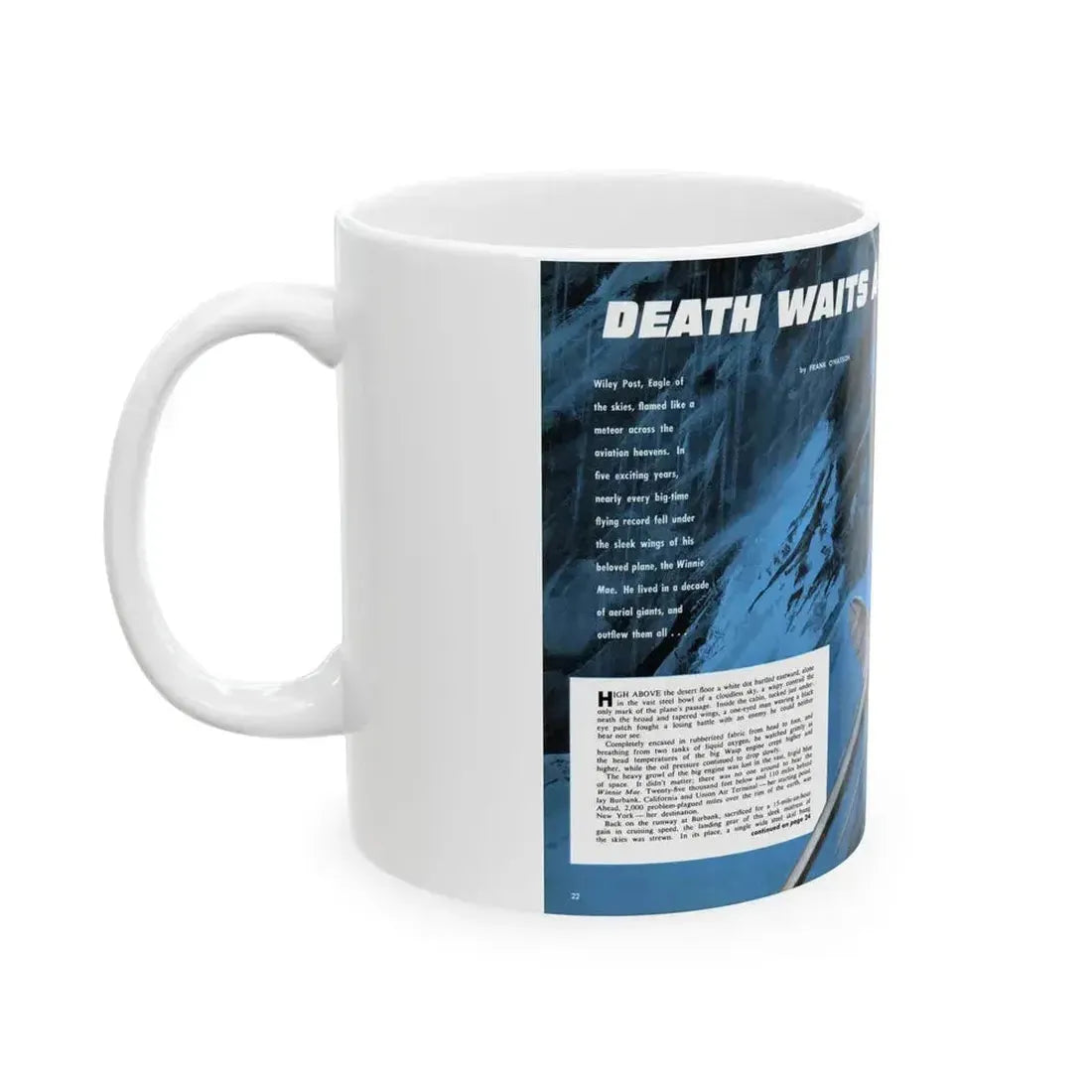 Death Waits at Point Barrow, Man's Magazine, November 1959 - White Coffee Mug - Go Mug Yourself