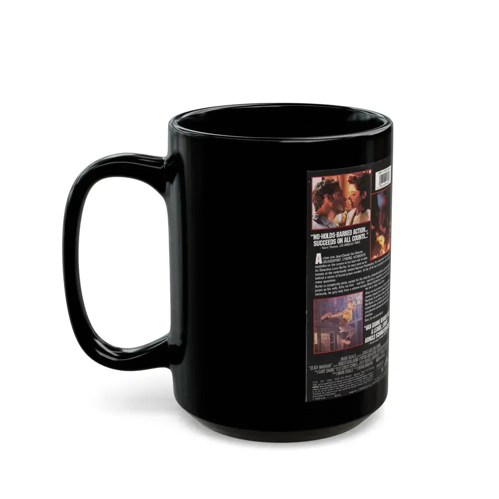 DEATH WARRANT VAN DAMME (VHS COVER) - Black Coffee Mug - Go Mug Yourself