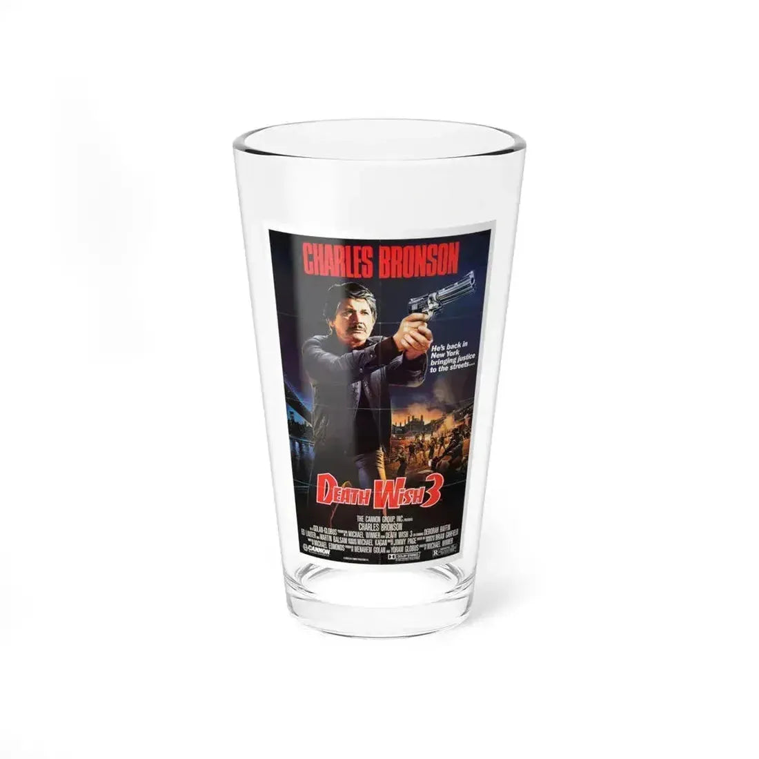 DEATH WISH 3 1985 Movie Poster - Pint Glass 16oz 16oz - Go Mug Yourself