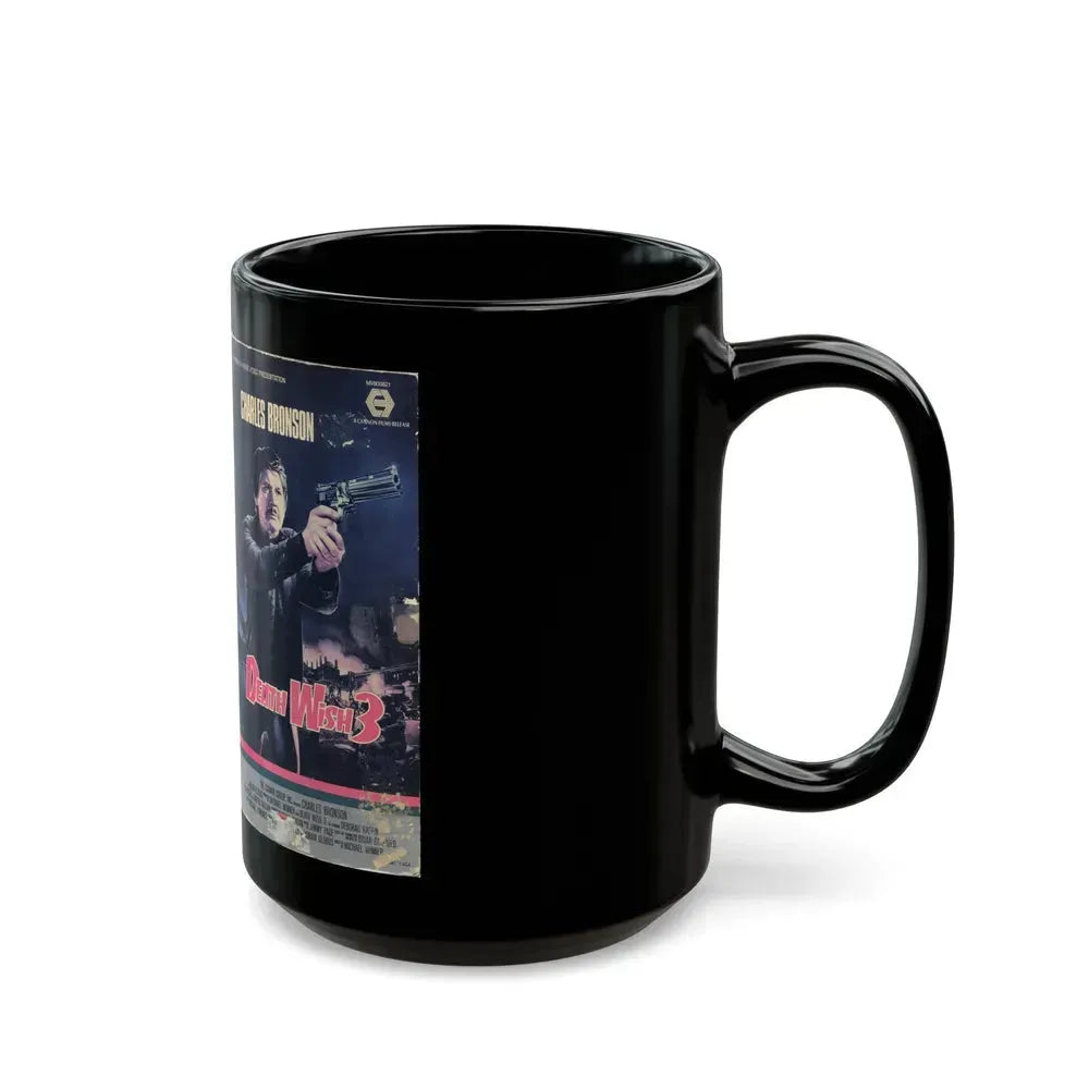 DEATH WISH 3 CHARLES BRONSON (VHS COVER) - Black Coffee Mug - Go Mug Yourself
