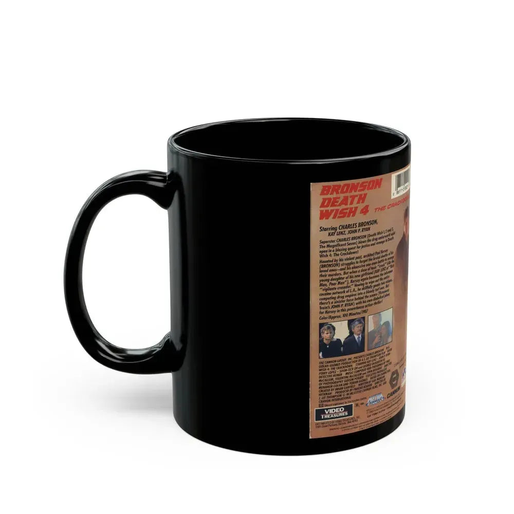 DEATH WISH 4 THE CRACKDOWN CHARLES BRONSON (VHS COVER) - Black Coffee Mug - Go Mug Yourself