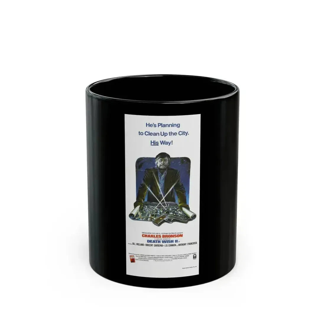 DEATH WISH II (2) 1982 Movie Poster - Black Coffee Mug 11oz - Go Mug Yourself