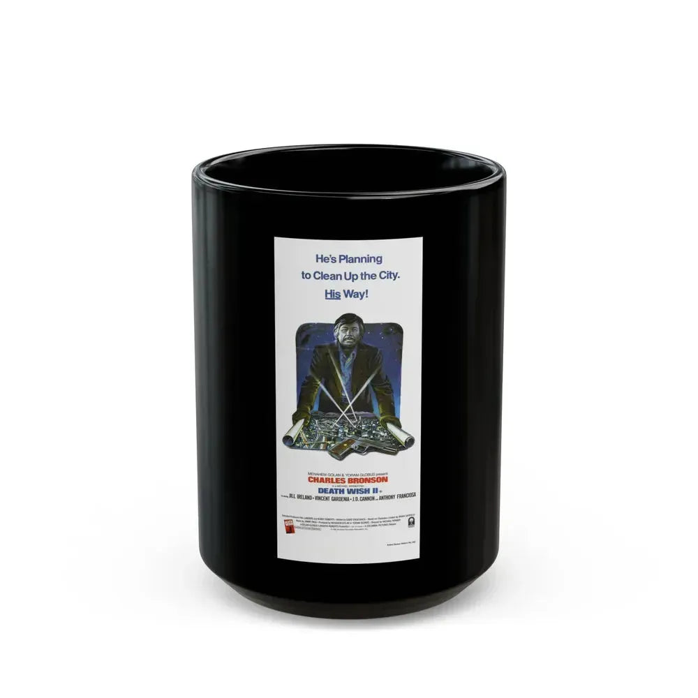 DEATH WISH II (2) 1982 Movie Poster - Black Coffee Mug 15oz - Go Mug Yourself