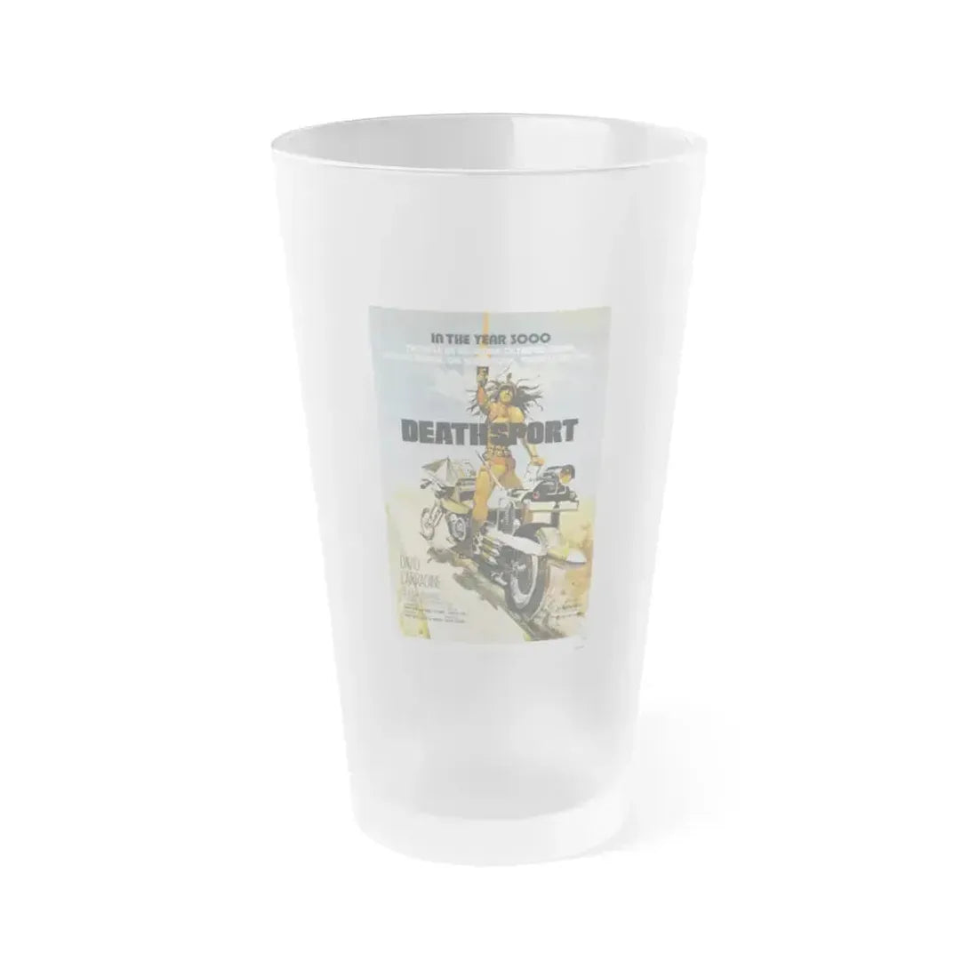 DEATHSPORT 1978 Movie Poster - Frosted Pint Glass 16oz 16oz Frosted - Go Mug Yourself